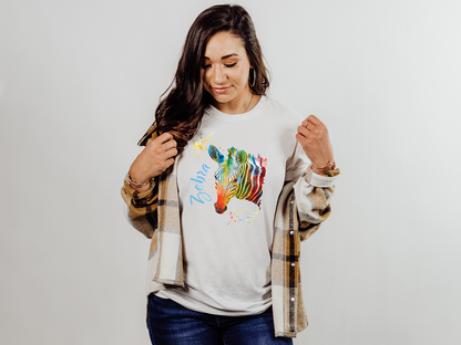 Colorful Safari Zebra Tee