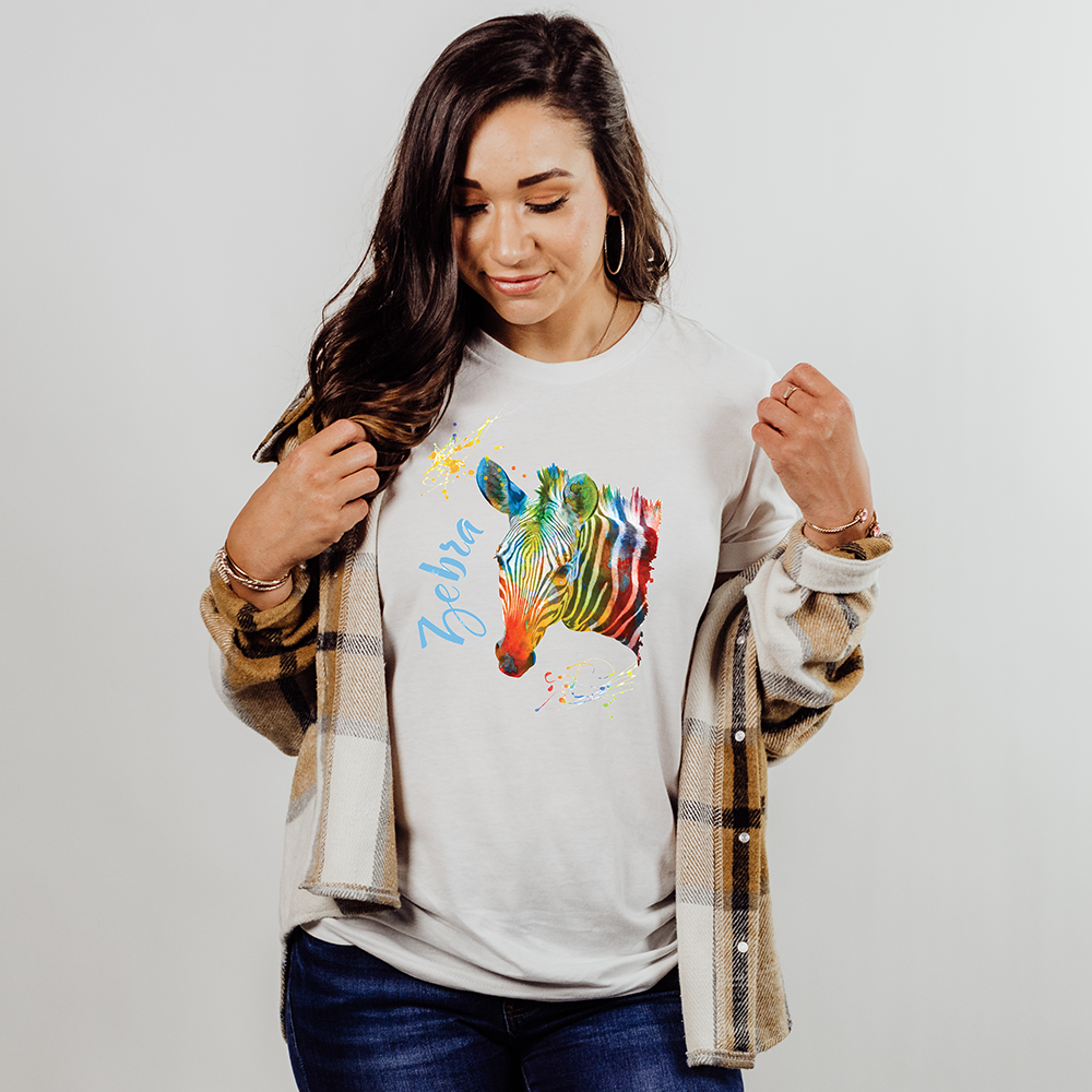 Colorful Safari Zebra Tee