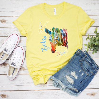 Colorful Safari Zebra Tee