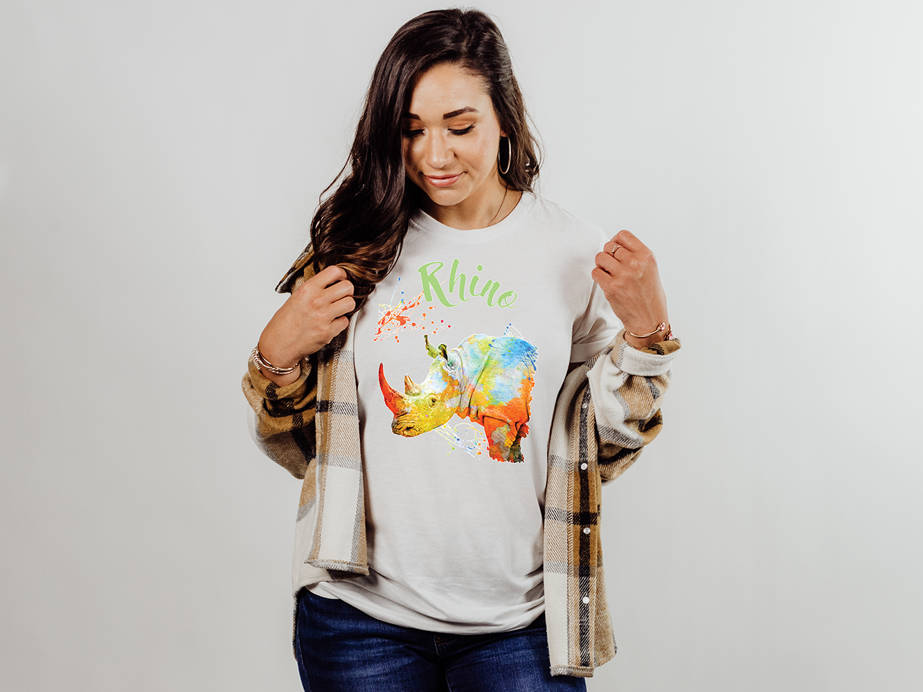 Colorful Safari Rhino Tee