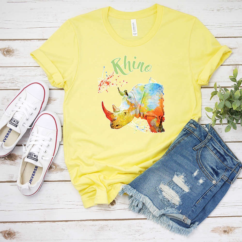 Colorful Safari Rhino Tee