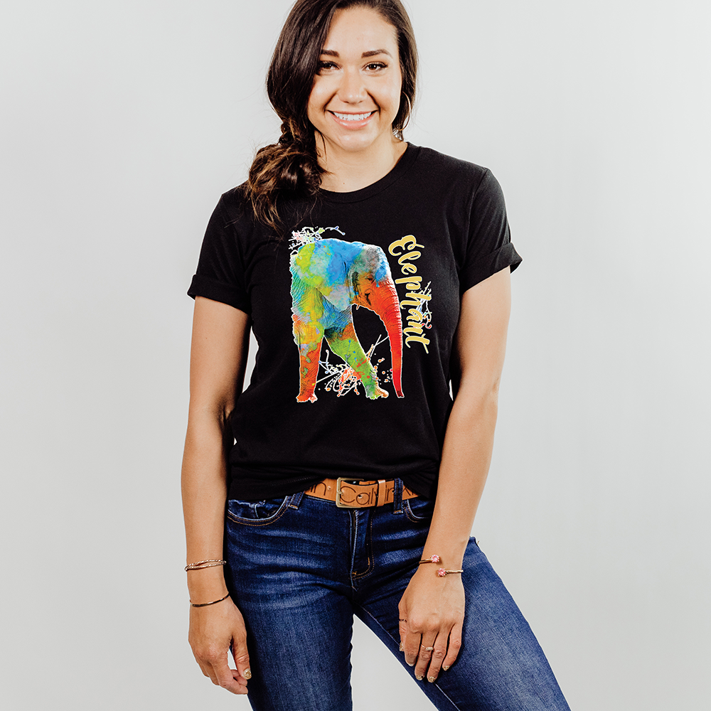 Colorful Safari Elephant Tee