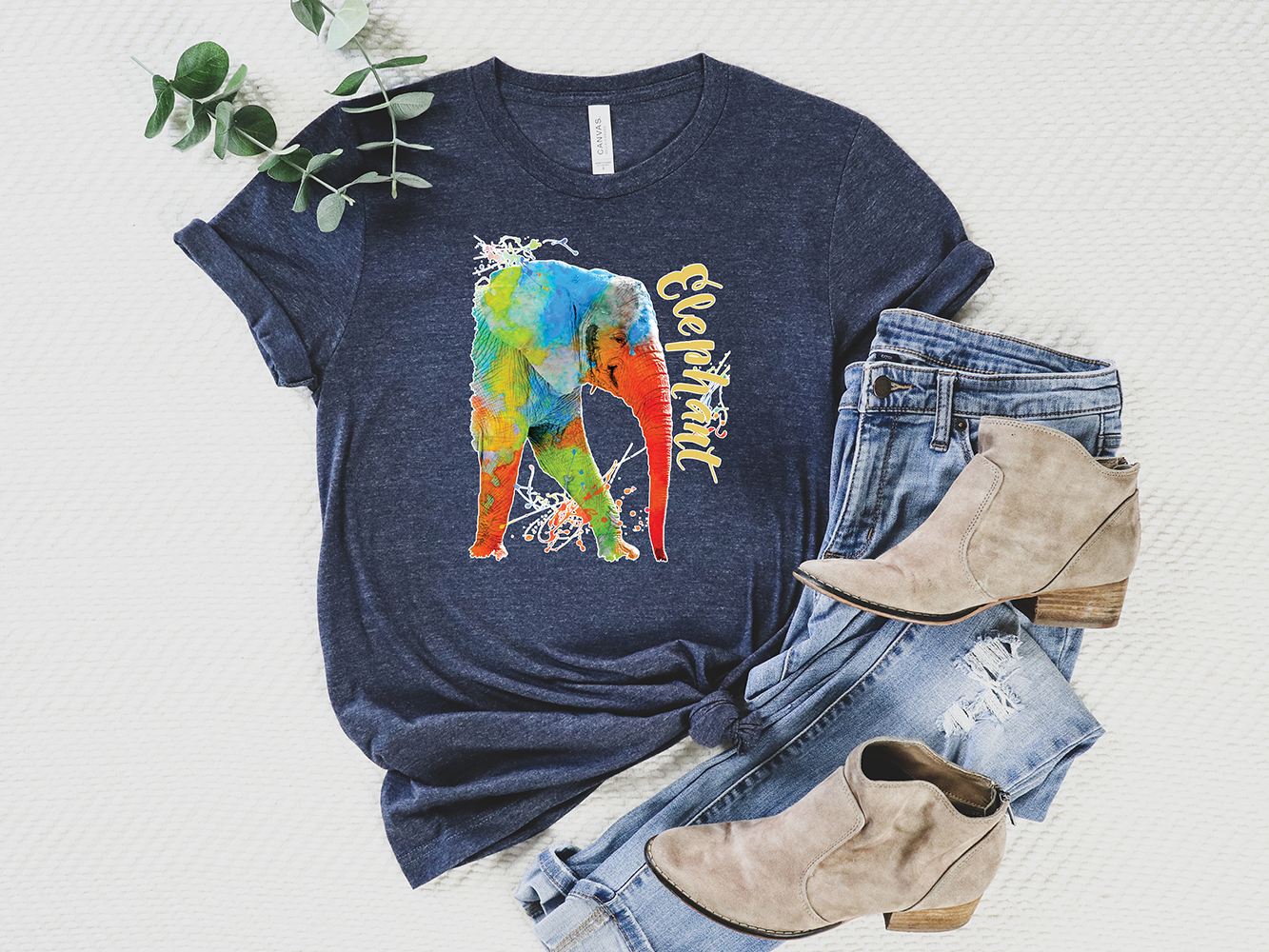 Colorful Safari Elephant Tee