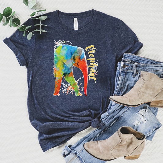 Colorful Safari Elephant Tee