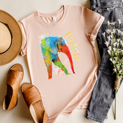 Colorful Safari Elephant Tee