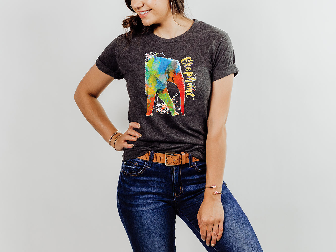 Colorful Safari Elephant Tee