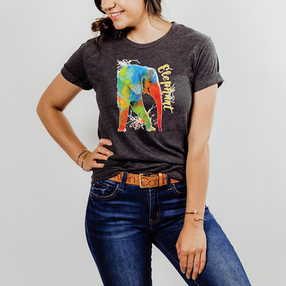 Colorful Safari Elephant Tee