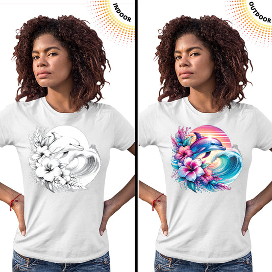 Women's Dolphin Hibiscus Solar Tee