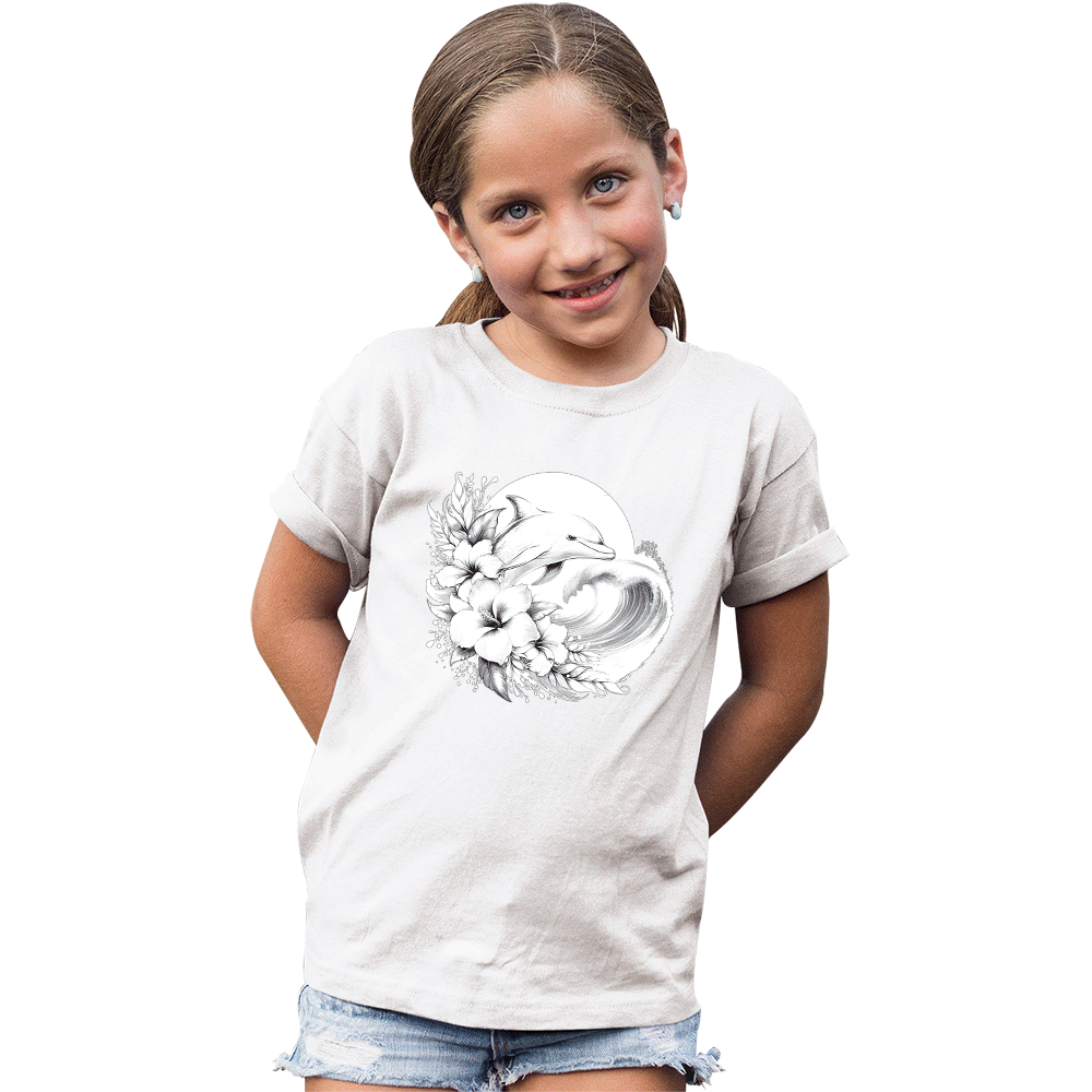 Kid's Dolphin Hibiscus Solar Tee