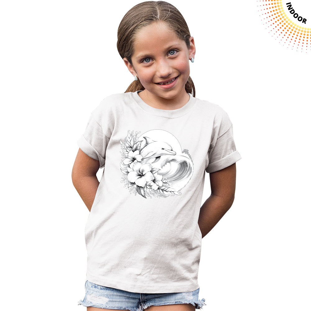 Kid's Dolphin Hibiscus Solar Tee