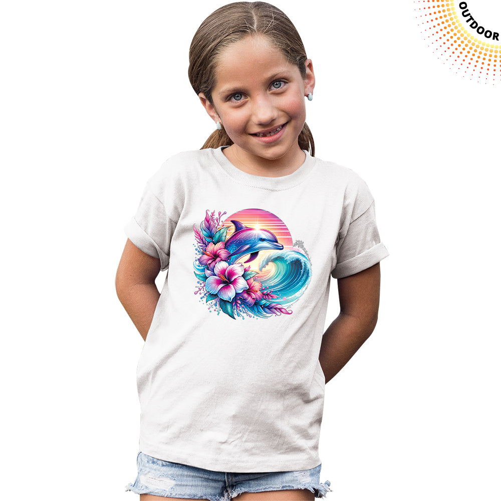 Kid's Dolphin Hibiscus Solar Tee