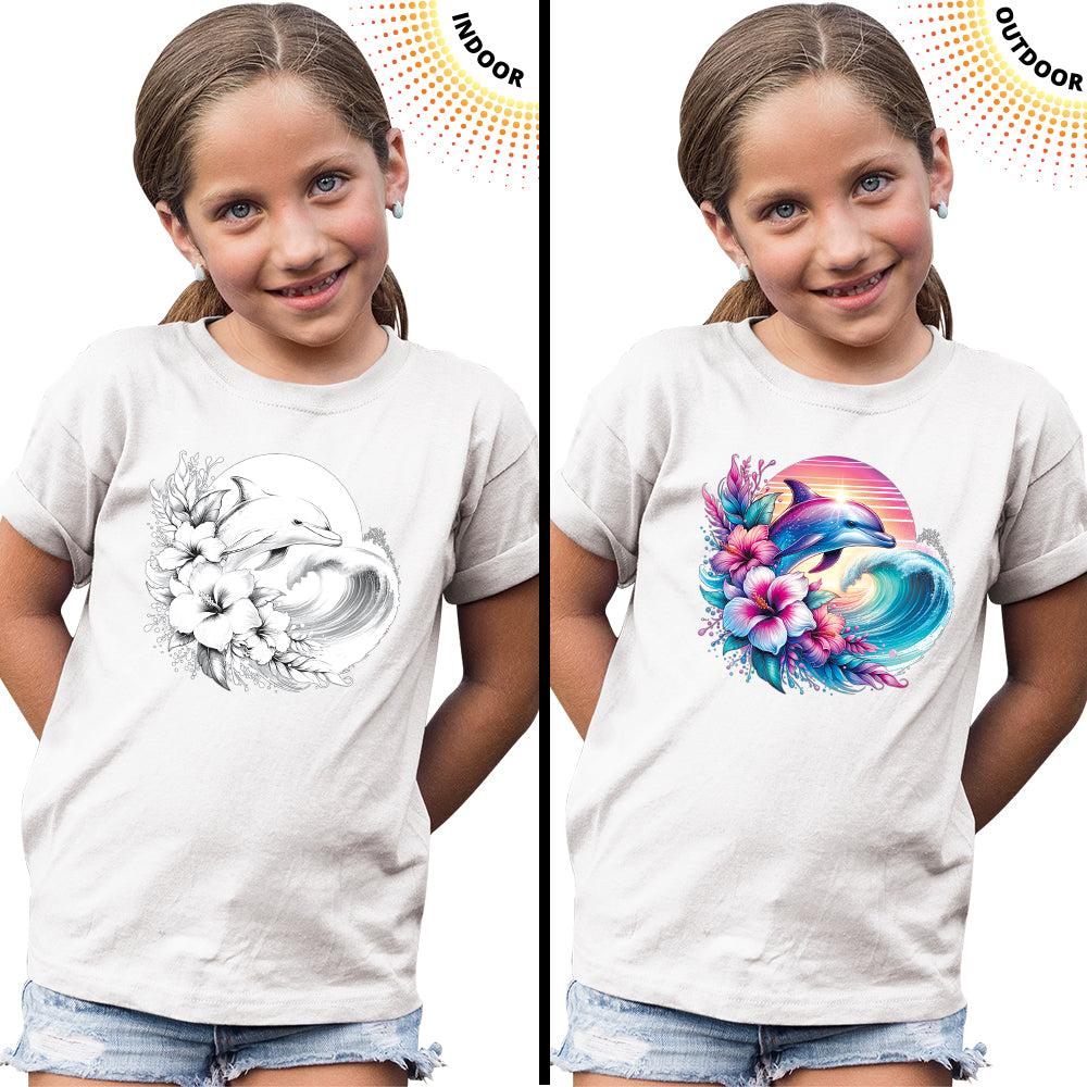 Kid's Dolphin Hibiscus Solar Tee
