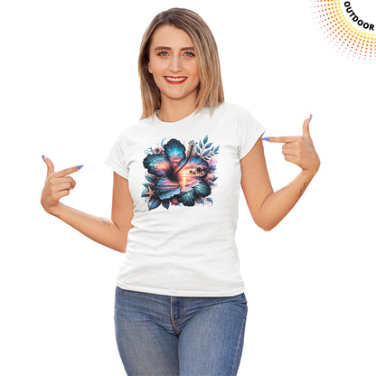 Women's Hibiscus Beach Solar Tee