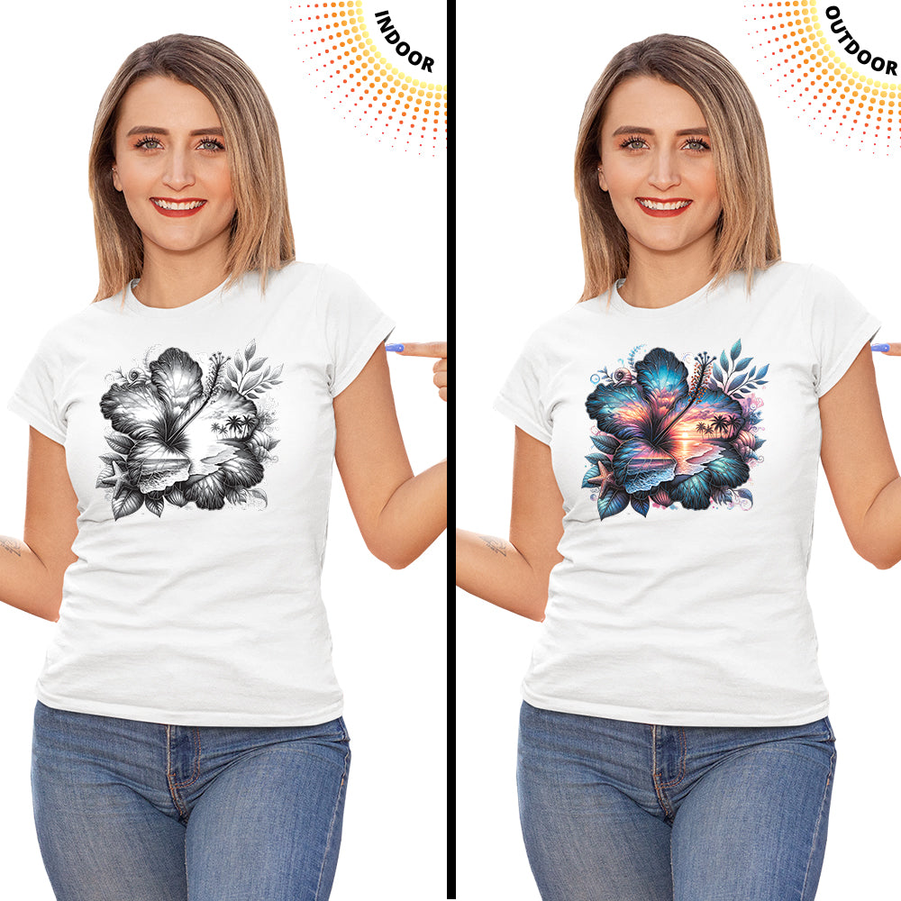 Women's Hibiscus Beach Solar Tee