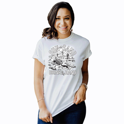 Adult Unisex Sun Sand Drink Solar Tee