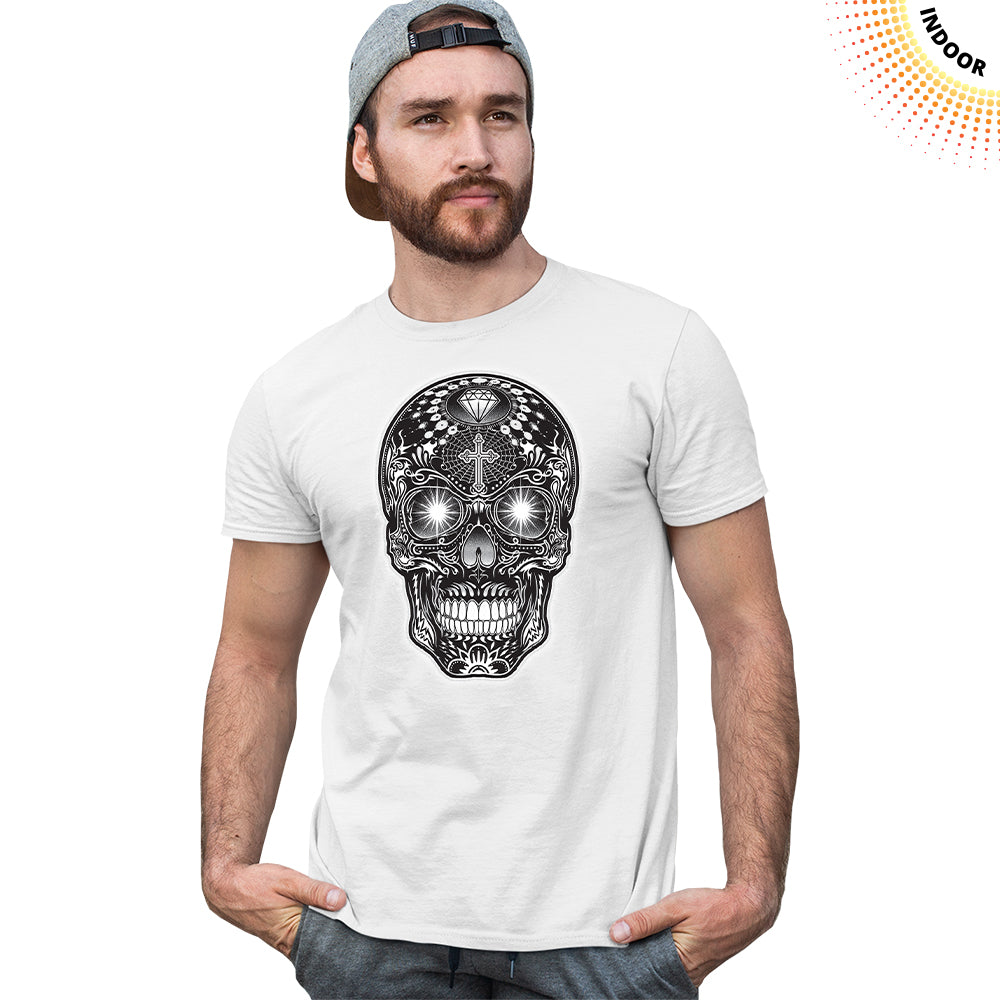 Adult Unisex Bright Sugar Skull Solar Tee