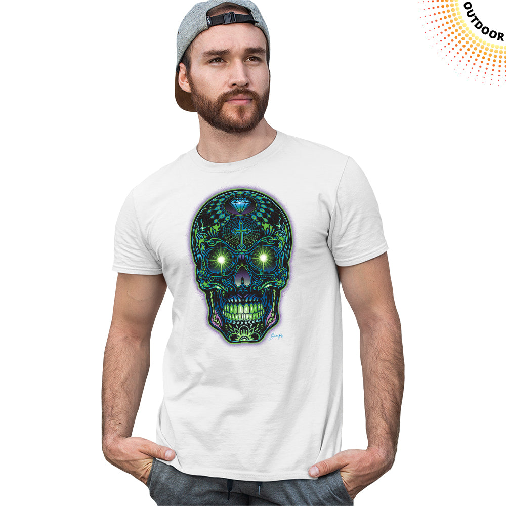Adult Unisex Bright Sugar Skull Solar Tee