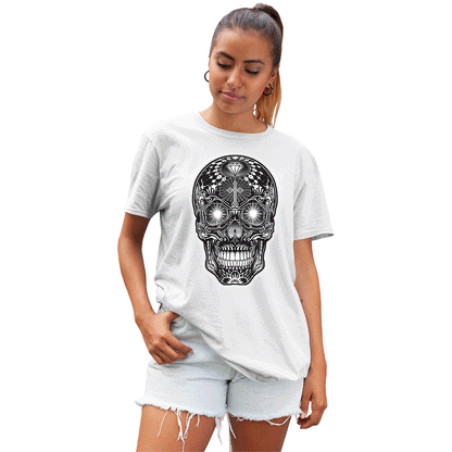 Adult Unisex Bright Sugar Skull Solar Tee