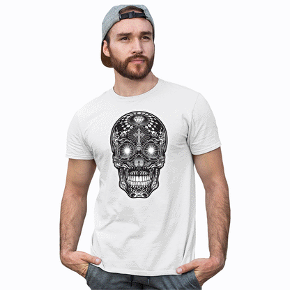 Adult Unisex Bright Sugar Skull Solar Tee