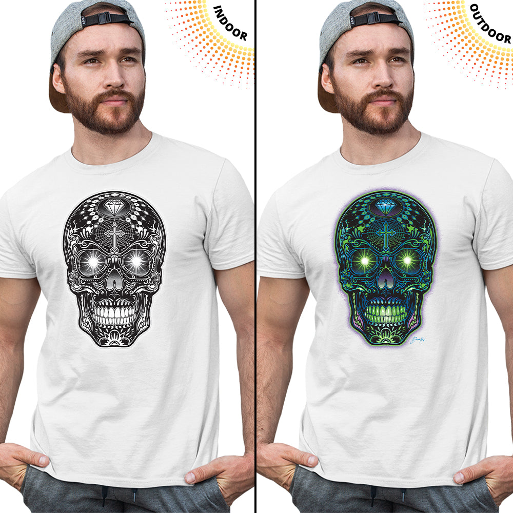 Adult Unisex Bright Sugar Skull Solar Tee