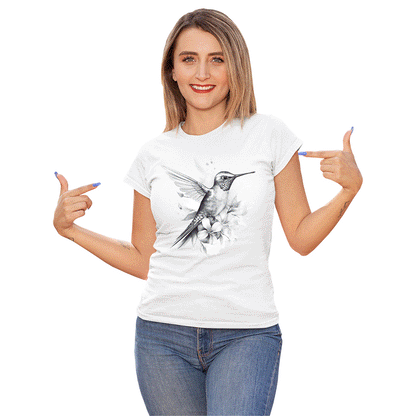 Women's Hummingbird Watercolor Solar Tee