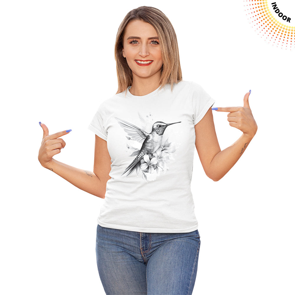 Women's Hummingbird Watercolor Solar Tee