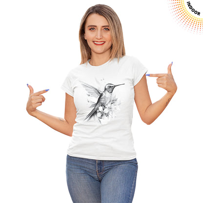 Women's Hummingbird Watercolor Solar Tee