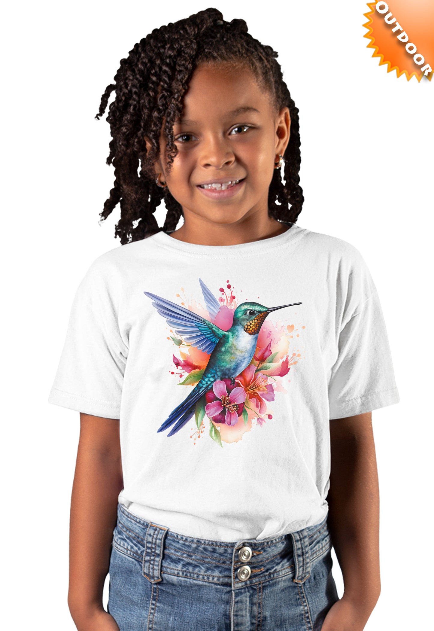 Kid's Hummingbird Watercolor Solar Tee
