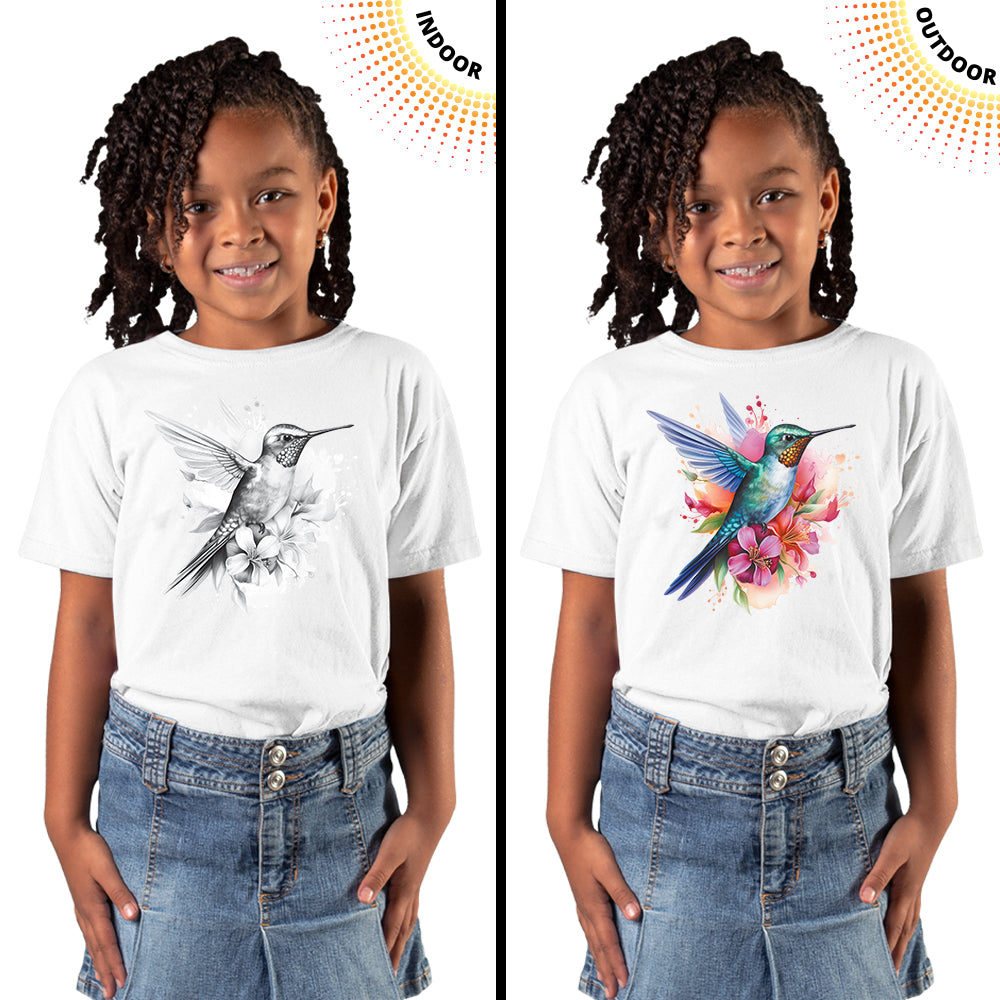 Kid's Hummingbird Watercolor Solar Tee