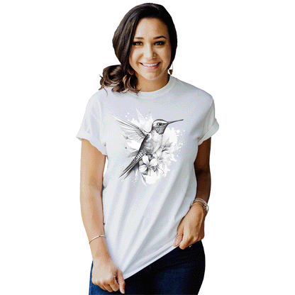 Adult Unisex Hummingbird Watercolor Solar Tee