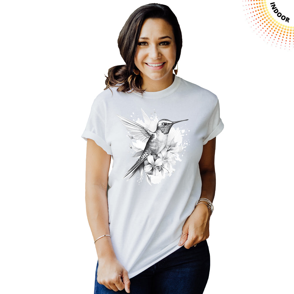 Adult Unisex Hummingbird Watercolor Solar Tee