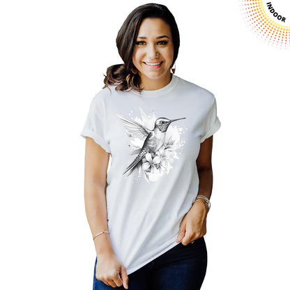 Adult Unisex Hummingbird Watercolor Solar Tee