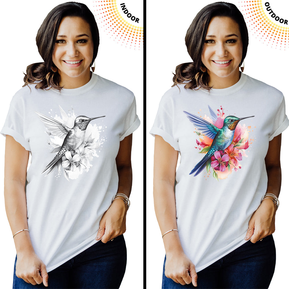Adult Unisex Hummingbird Watercolor Solar Tee