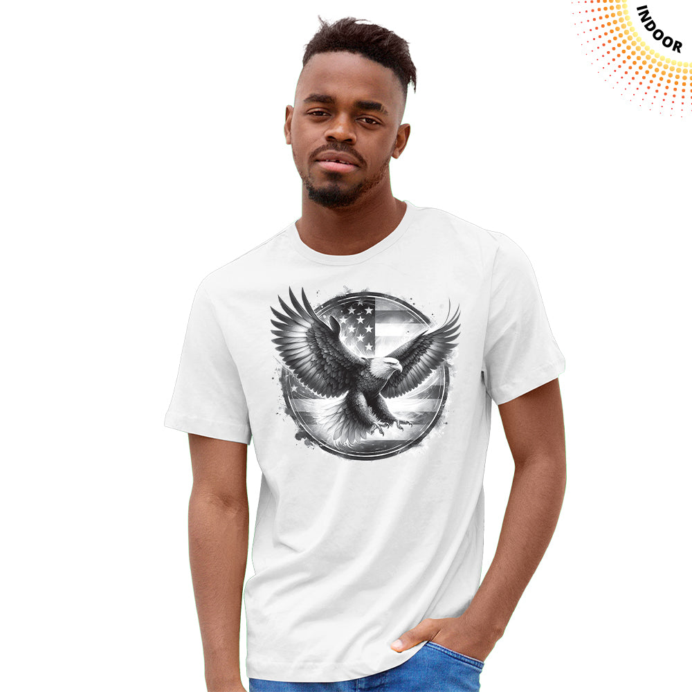 Adult Unisex Eagle Flag Circle Solar Tee