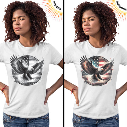 Women's Eagle Flag Circle Solar Tee
