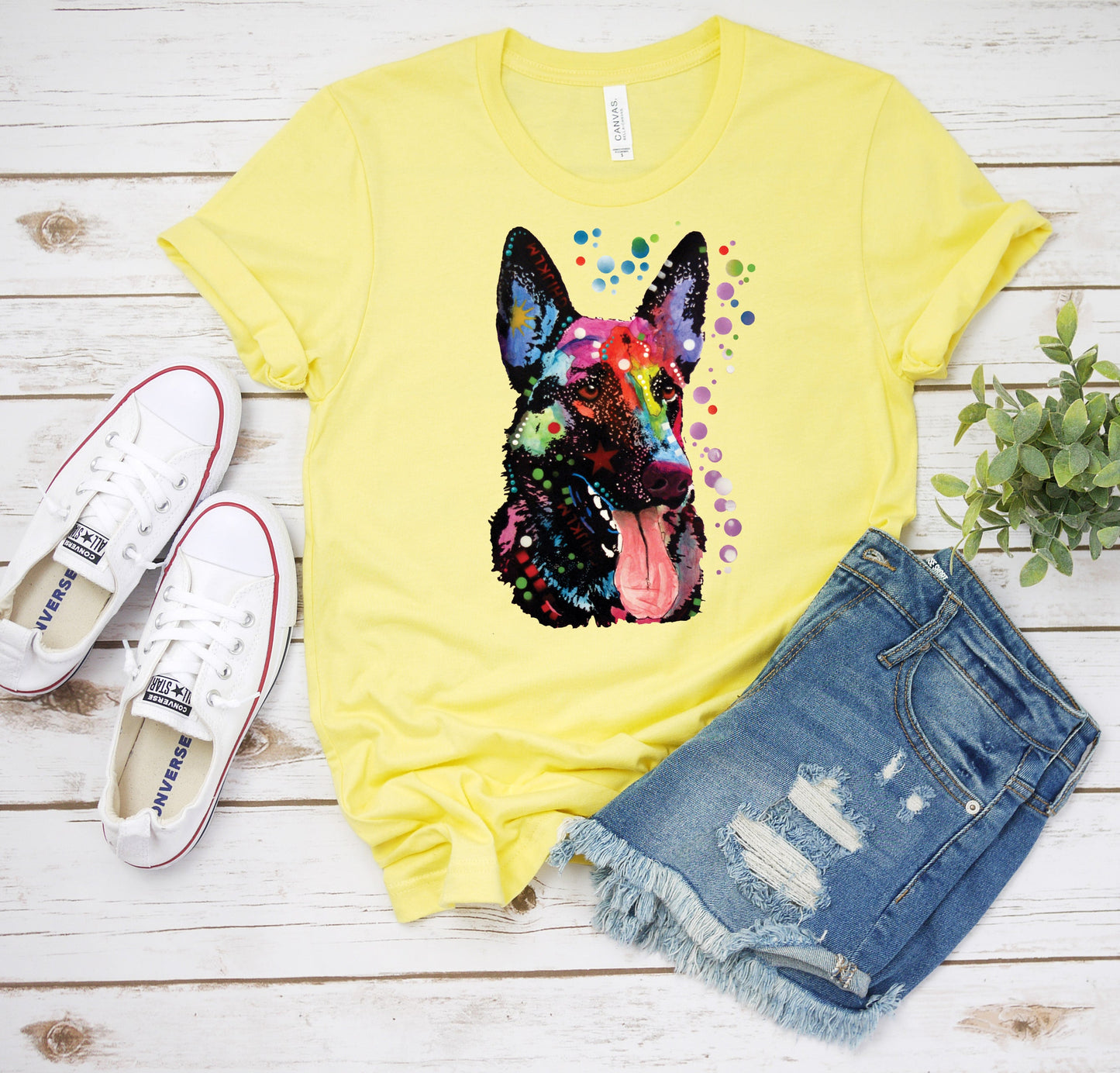 Neon German Shepherd Dog Breed T-shirt