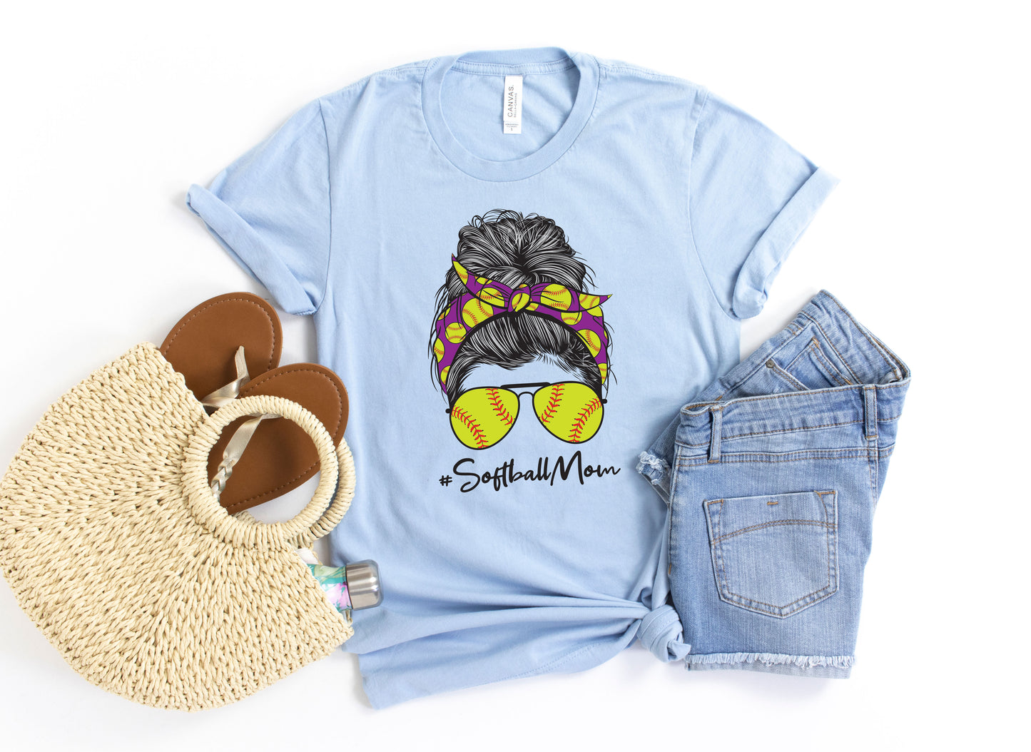 Softball Mom Bun T-shirt