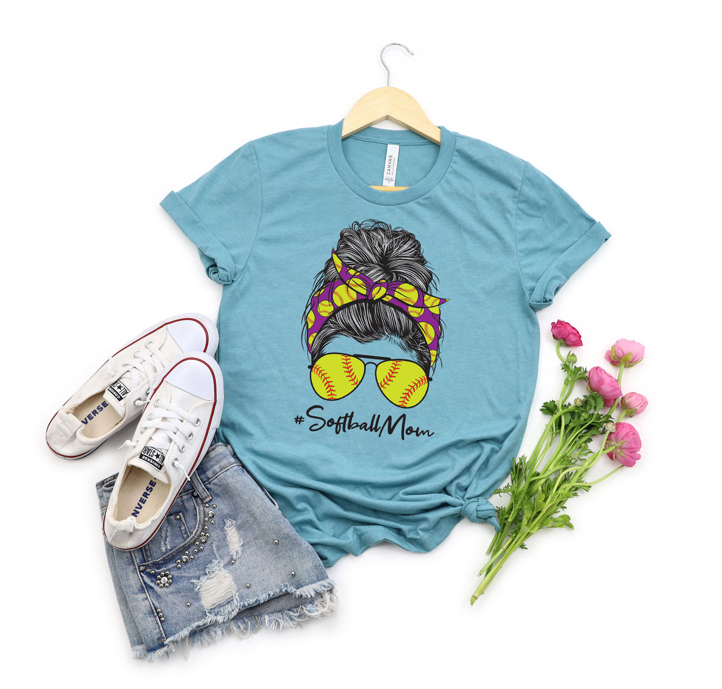 Softball Mom Bun T-shirt