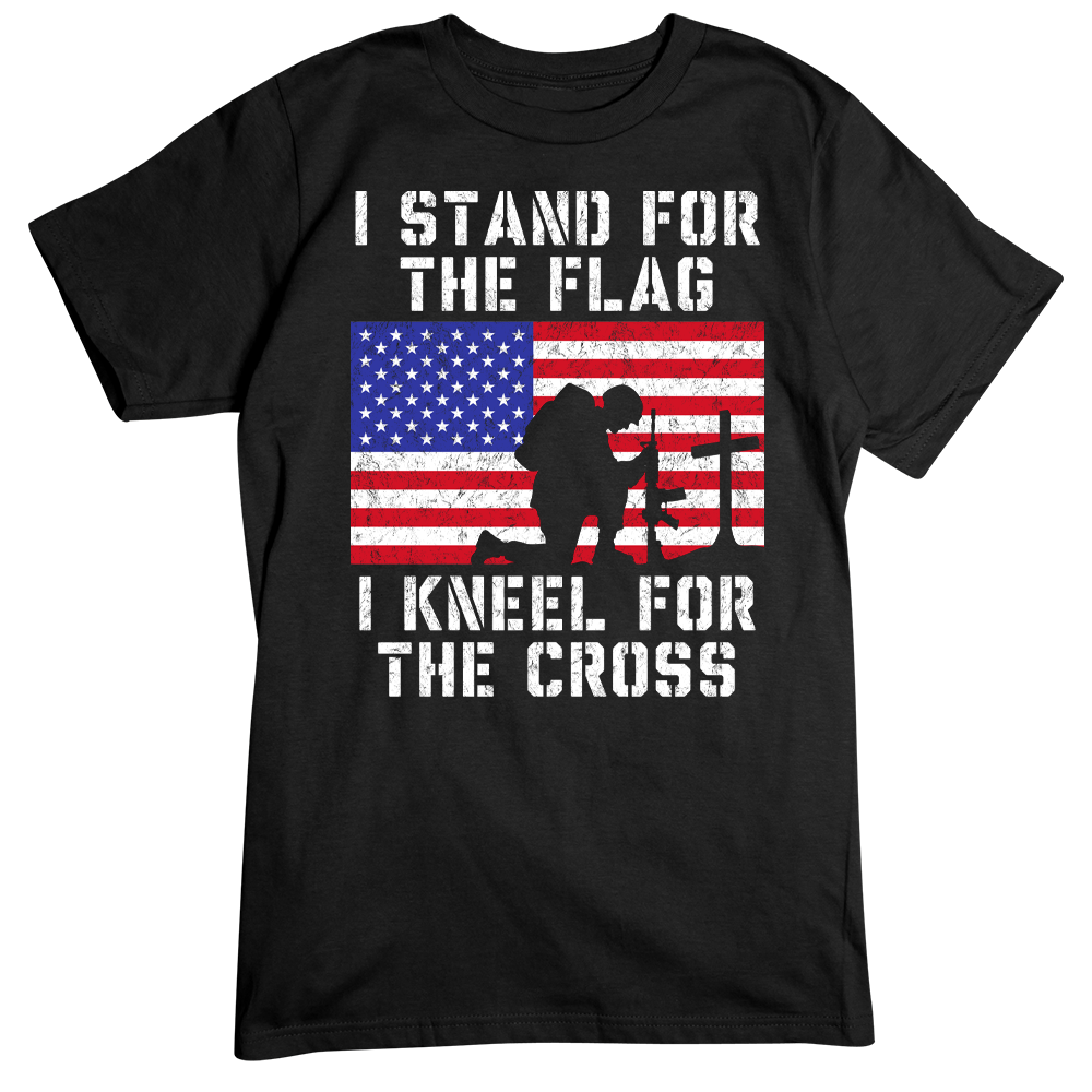 Take A Knee T-shirt, I Stand for the Flag, I kneel for the Cross