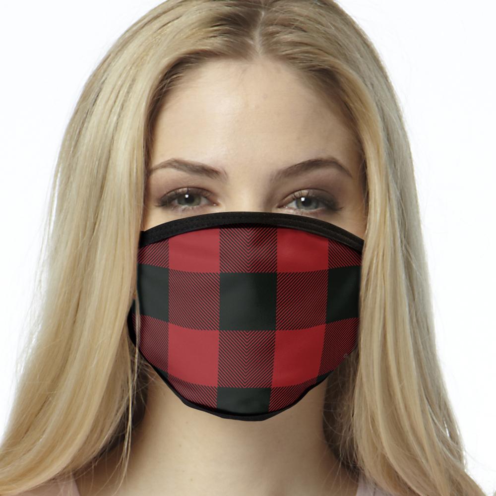 Classic Plaid FACE MASK Black & White Designer Face Covering