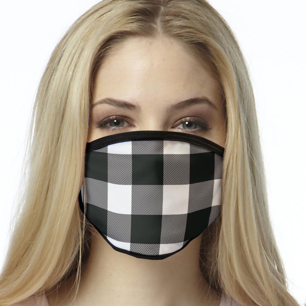 Classic Plaid FACE MASK Red & Black Designer Face Covering