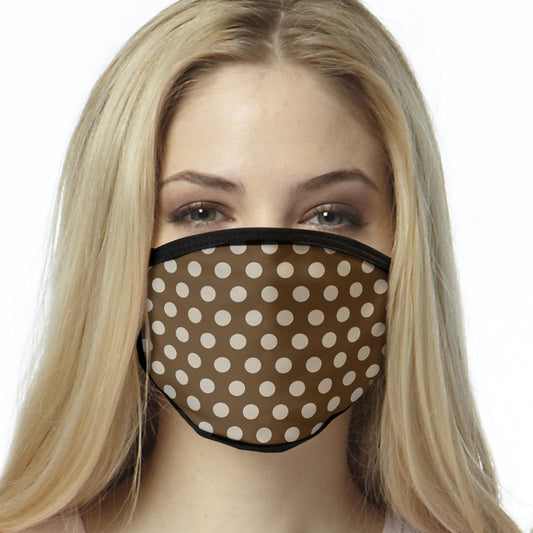 Polka Dot FACE MASK Brown & Tan Dot Face Covering