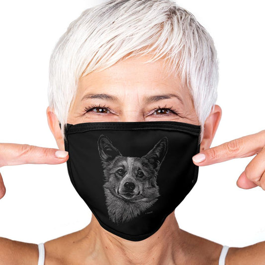 Welsh Corgi FACE MASK Cover Your Face Dog Breed Masks