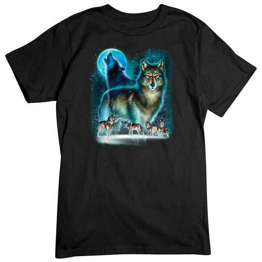 Wolves Howling at Moon T-Shirt