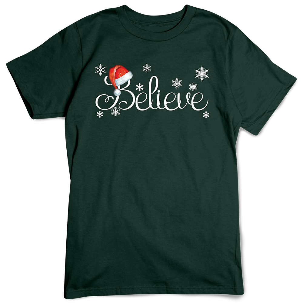 Christmas T-shirt, Believe Santa