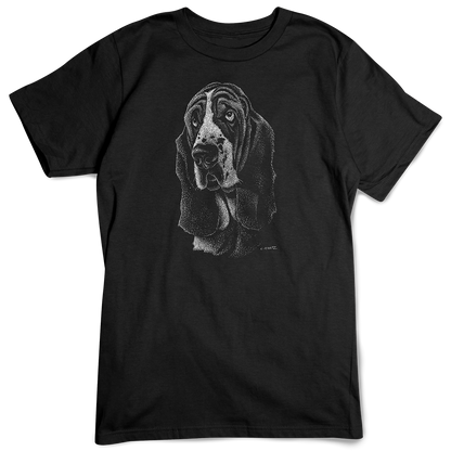 Basset Hound T-shirt, Scratchboard Dog Breed