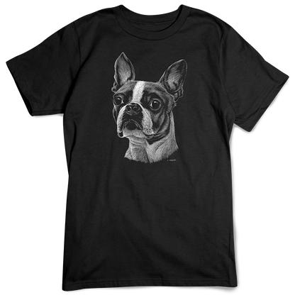 Boston Terrier T-shirt, Scratchboard Dog Breed