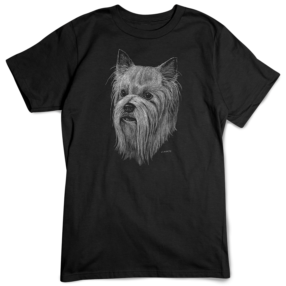 Yorkshire Terrier T-shirt, Yorkie Scratchboard Dog Breed