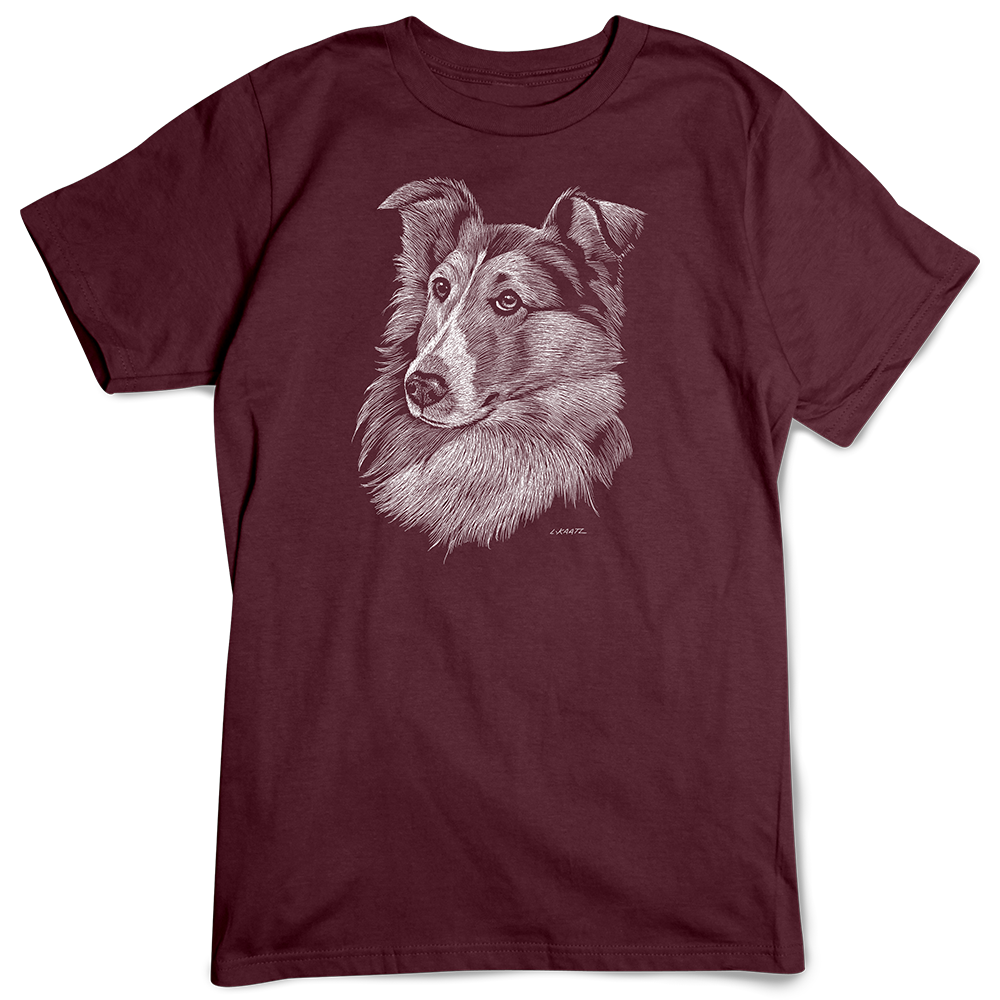 Shetland Sheepdog T-shirt, Scratchboard Dog Breed