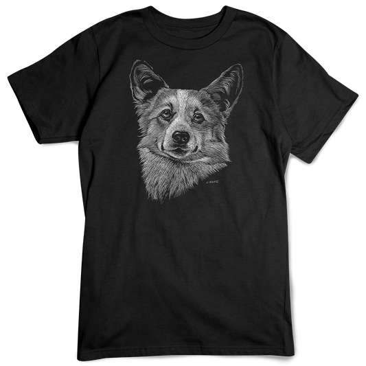 Welsh Corgi T-shirt, Scratchboard Dog Breed